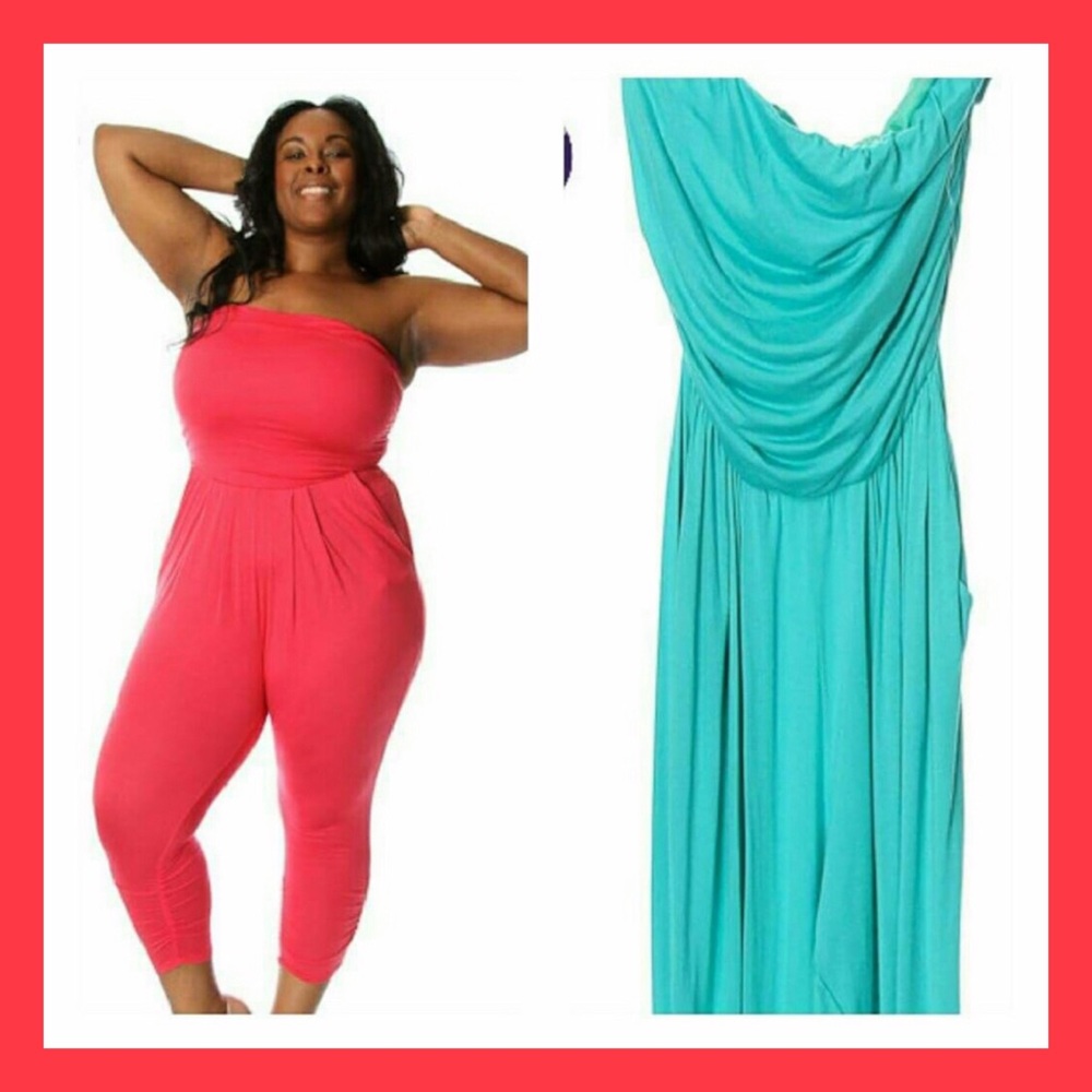 Plus Size Strapless Romper (Fushia) Size 2X.